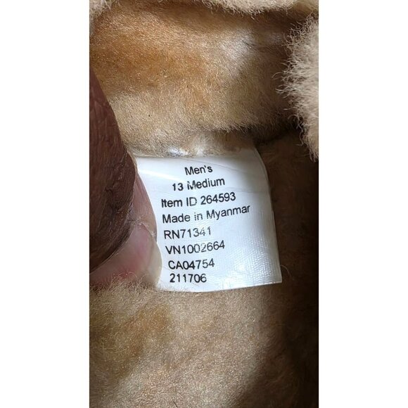 L.L. Bean Men's Suede Moccasin Slippers Faux Shearling Lining Size 13 Gray - Picture 8 of 8